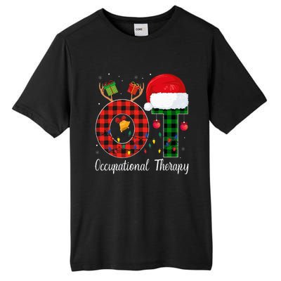 Lights Red Plaid OT Therapist christmas 2024 Tall Fusion ChromaSoft Performance T-Shirt