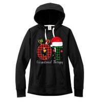 Lights Red Plaid OT Therapist christmas 2024 Women's Fleece Hoodie