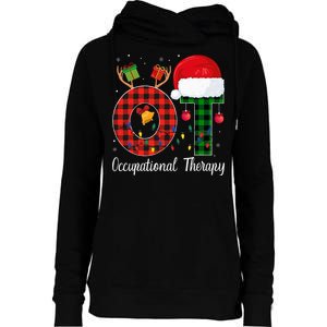 Lights Red Plaid OT Therapist christmas 2024 Womens Funnel Neck Pullover Hood