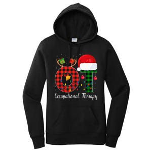 Lights Red Plaid OT Therapist christmas 2024 Women's Pullover Hoodie