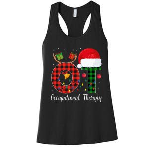 Lights Red Plaid OT Therapist christmas 2024 Women's Racerback Tank