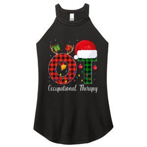 Lights Red Plaid OT Therapist christmas 2024 Women's Perfect Tri Rocker Tank