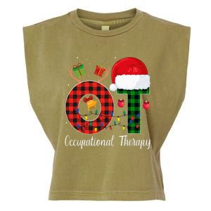 Lights Red Plaid OT Therapist christmas 2024 Garment-Dyed Women's Muscle Tee