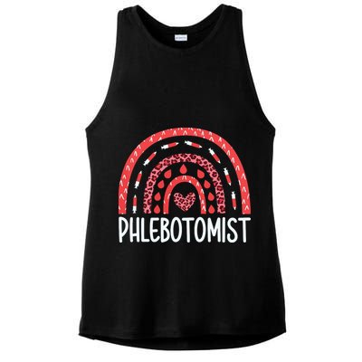 Leopard Rainbow Phlebotomist Phlebotomy Technician Tech RN Ladies PosiCharge Tri-Blend Wicking Tank