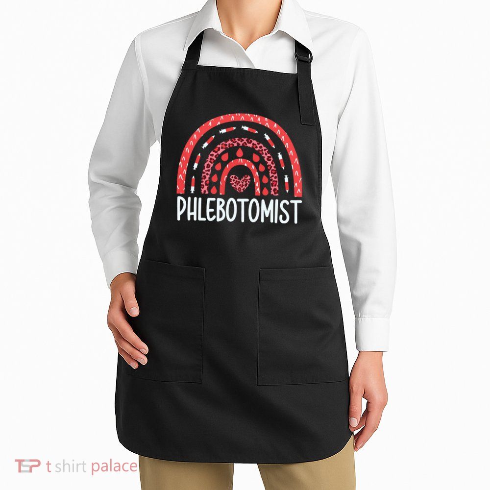 Leopard Rainbow Phlebotomist Phlebotomy Technician Tech RN Apron