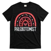 Leopard Rainbow Phlebotomist Phlebotomy Technician Tech RN T-Shirt