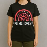 Leopard Rainbow Phlebotomist Phlebotomy Technician Tech RN T-Shirt