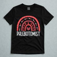 Leopard Rainbow Phlebotomist Phlebotomy Technician Tech RN T-Shirt