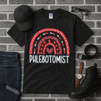 Leopard Rainbow Phlebotomist Phlebotomy Technician Tech RN Tall T-Shirt