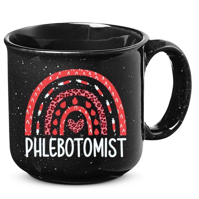 Leopard Rainbow Phlebotomist Phlebotomy Technician Tech RN 15oz Campfire Ceramic Mug