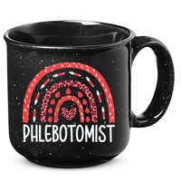Leopard Rainbow Phlebotomist Phlebotomy Technician Tech RN 15oz Campfire Ceramic Mug