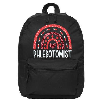 Leopard Rainbow Phlebotomist Phlebotomy Technician Tech RN 16 in Basic Backpack