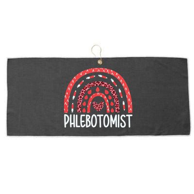 Leopard Rainbow Phlebotomist Phlebotomy Technician Tech RN Large Microfiber Waffle Golf Towel
