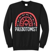 Leopard Rainbow Phlebotomist Phlebotomy Technician Tech RN Tall Sweatshirt