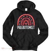 Leopard Rainbow Phlebotomist Phlebotomy Technician Tech RN Tie Dye Hoodie