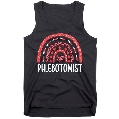 Leopard Rainbow Phlebotomist Phlebotomy Technician Tech RN Tank Top
