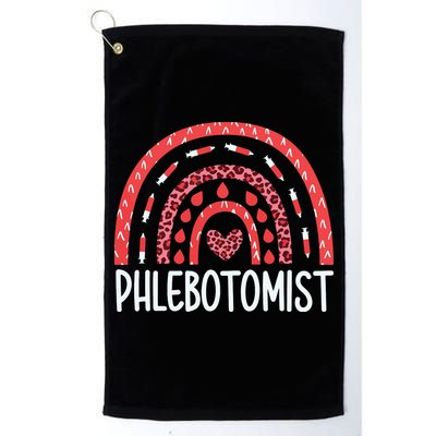 Leopard Rainbow Phlebotomist Phlebotomy Technician Tech RN Golf Towel
