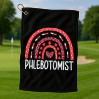 Leopard Rainbow Phlebotomist Phlebotomy Technician Tech RN Golf Towel