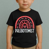 Leopard Rainbow Phlebotomist Phlebotomy Technician Tech RN Toddler T-Shirt