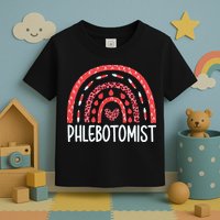 Leopard Rainbow Phlebotomist Phlebotomy Technician Tech RN Toddler T-Shirt