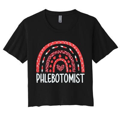 Leopard Rainbow Phlebotomist Phlebotomy Technician Tech RN Crop Top