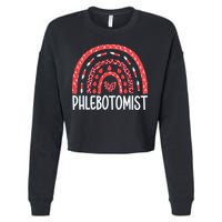 Leopard Rainbow Phlebotomist Phlebotomy Technician Tech RN Cropped Pullover Crew
