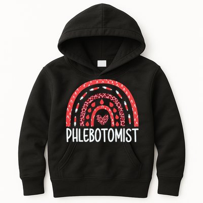 Leopard Rainbow Phlebotomist Phlebotomy Technician Tech RN Kids Hoodie