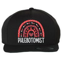 Leopard Rainbow Phlebotomist Phlebotomy Technician Tech RN Wool Snapback Cap