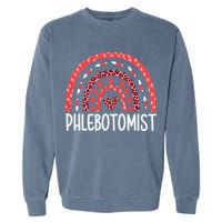 Leopard Rainbow Phlebotomist Phlebotomy Technician Tech RN Garment-Dyed Sweatshirt
