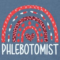 Leopard Rainbow Phlebotomist Phlebotomy Technician Tech RN Garment-Dyed Sweatshirt