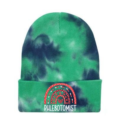 Leopard Rainbow Phlebotomist Phlebotomy Technician Tech RN Tie Dye 12in Knit Beanie