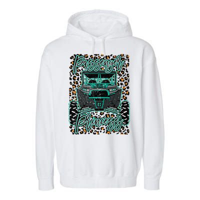 Leopard Rzr Passenger Princess Offroad Mud Up SXS Adventure  Garment-Dyed Fleece Hoodie