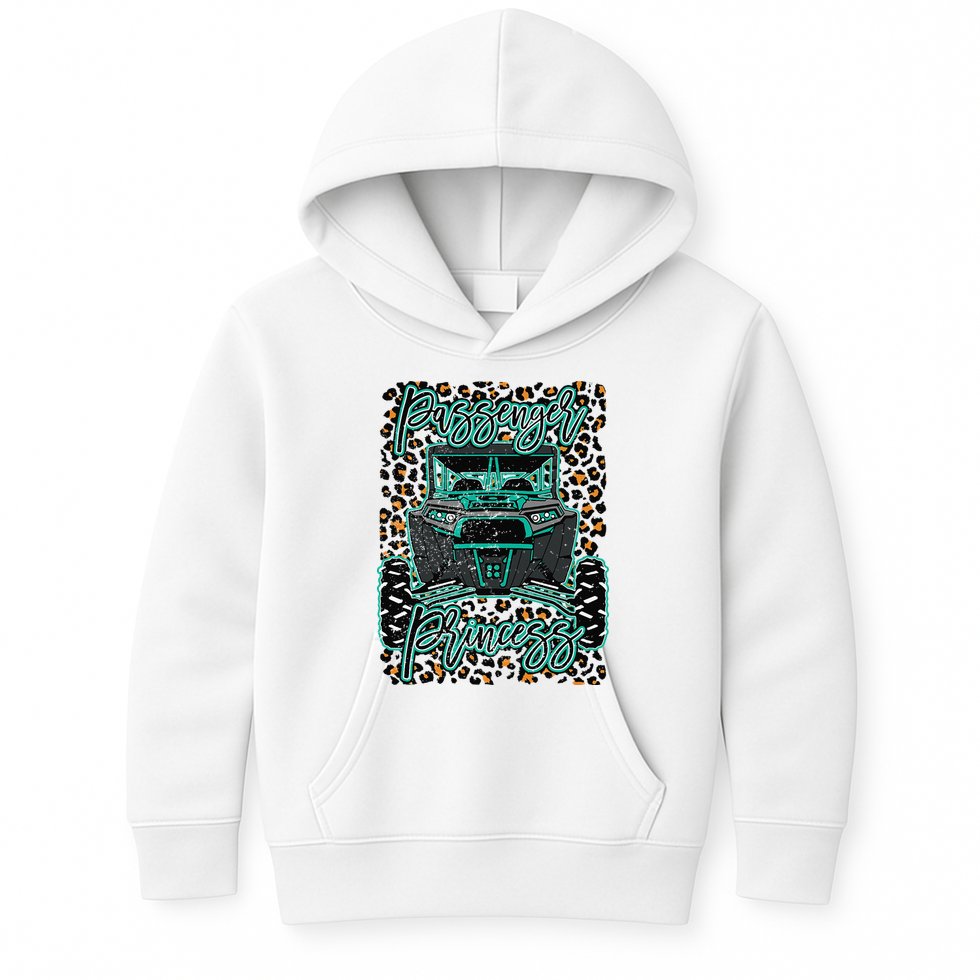 Leopard Rzr Passenger Princess Offroad Mud Up SXS Adventure  Kids Hoodie