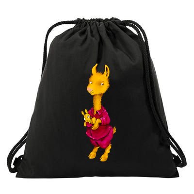 Llama Red Pajama Drawstring Bag
