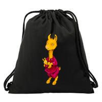 Llama Red Pajama Drawstring Bag