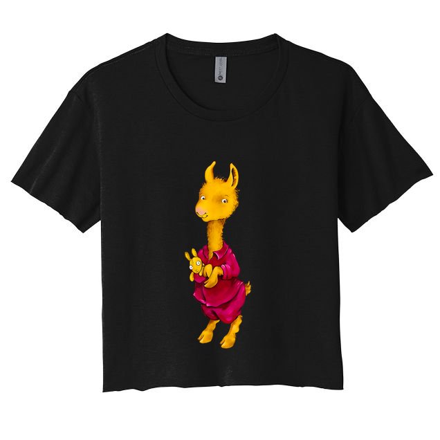 Llama Red Pajama Women's Crop Top Tee