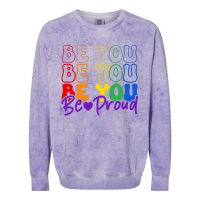 LGBT Retro Pride T Design Colorblast Crewneck Sweatshirt