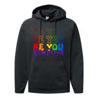 LGBT Retro Pride T Design Performance Fleece Hoodie