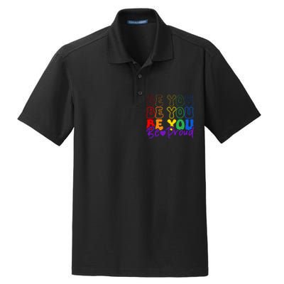 LGBT Retro Pride T Design Dry Zone Grid Polo