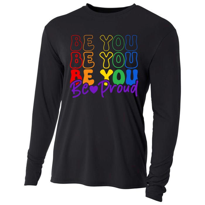 LGBT Retro Pride T Design Cooling Performance Long Sleeve Crew