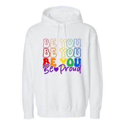 LGBT Retro Pride T Design Garment-Dyed Fleece Hoodie