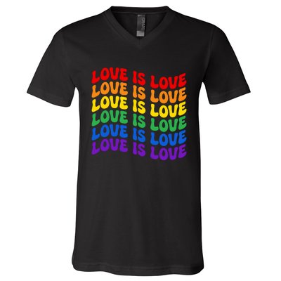 LGBT Retro Pride T Design V-Neck T-Shirt