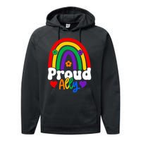 LGBT Retro Pride T Design Performance Fleece Hoodie