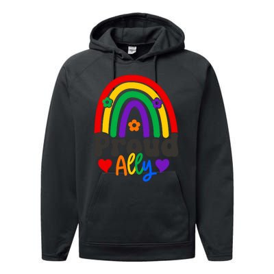 LGBT Retro Pride T Design Performance Fleece Hoodie