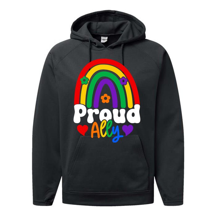 LGBT Retro Pride T Design Performance Fleece Hoodie