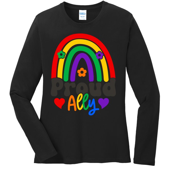 LGBT Retro Pride T Design Ladies Long Sleeve Shirt