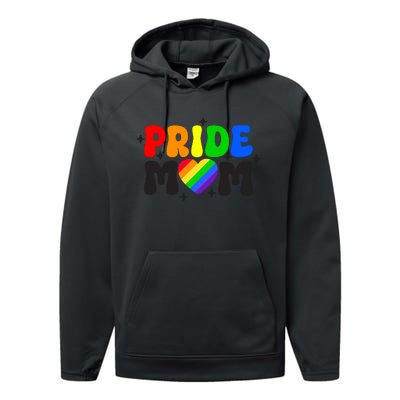 LGBT Retro Pride T Design Performance Fleece Hoodie