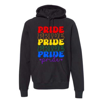 LGBT Retro Pride T Design Premium Hoodie