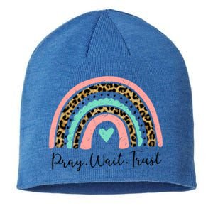 Leopard Rainbow Pray Wait Trust Bible Christian Motivational Gift Sustainable Beanie