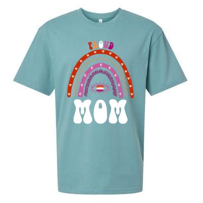 Lesbian Rainbow Proud Mom Lesbian Gift Sueded Cloud Jersey T-Shirt